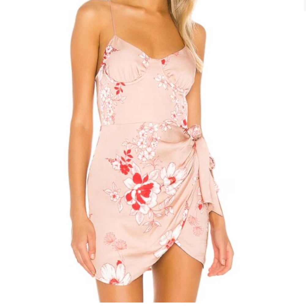 Camila Coelho Martina Mini Dress in Blush Floral corset style size large